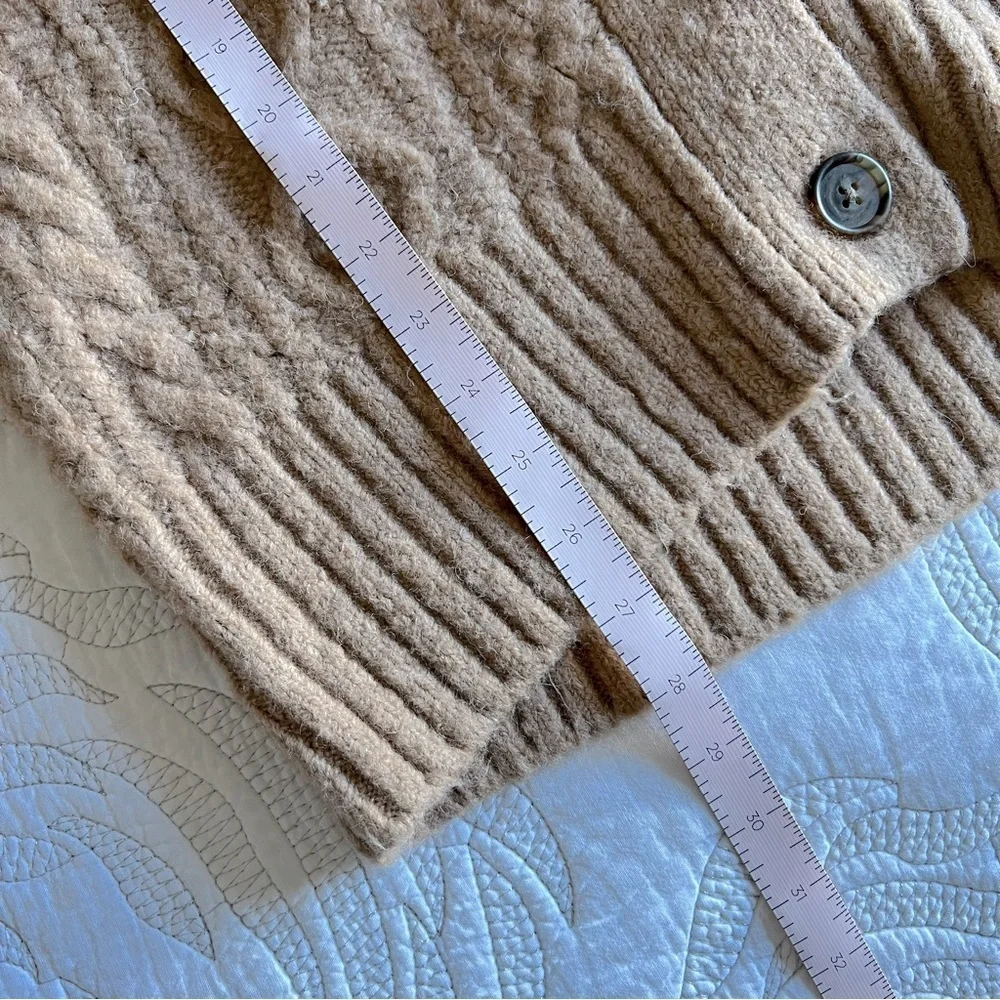 J. Crew - Cable-knit Stretch Cardigan Sweater - Heather Acorn